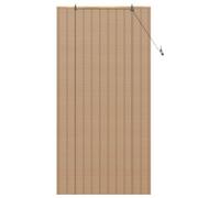 Roller Blind with Curtains Manual Light Brown Bamboo Roller Shades vidaXL