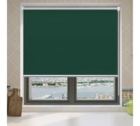 Roller Blinds 55 x 90 cm No Drill Insulated UV Protection Window Blackout Curtains with Install Accessories for Bedroom Living Room Bathroom, Dark Green