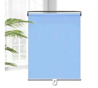 Roller Blinds Blackout 50cm 60cm 80cm 90cm 105cm 110cm 120cm Width,100% Insulated UV Protection Windows Blinds,No Drill Portable Temporary Curtain,With Transparent Hook,Blue-80x150cm(31.5x59in)