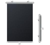 Roller Blinds - Blackout, No Drilling Required - Thermal & Privacy Window Blinds, Suction Cup Roller Blinds for Windows, Black Retractable Portable Curtains, for Bedroom Conservatory
