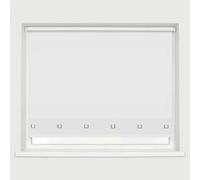 Roller Blinds Easy Fit Trimable Home Office Window Square Eyelet Fabric Blind 160cm Drop (White, 120 x 160 cm)