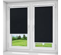 Roller Blinds for Indoor Windows Blackout,Roller Window Shades with Suction Cup,Retractable Sunshade Roll up Blinds,30-80cm Wide Portable Thermal Insulated Blinds Curtain,Black-80x100cm/31x39in