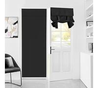 Roller Blinds No Drilling, 26x68 Inch French Door Curtain Window Blinds Privacy Protect, Blackout Roller Blind UV Protection Tie Up Shades Door Curtain for Window Patio Door, Black