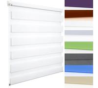 Roller Blinds Thermal Blackout Roller Blind 55 x 100 cm Plain Colored UV-Resistant Dim or Translucent Vision Roller Shades with Install Accessories for Bedrooms, Living Room, White