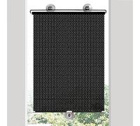 Roller Blinds with Suckers,Side Window Sunshades,Car Window Shade,Sun Protection Blackout Roller Blind,Visor,Retractable,Heat Insulation,UV protection (Black,W68xH125cm/26.8x49.2in)