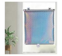 Roller Blinds With Suction Cups Retractable Window Shades Sun Blocking Shades Blackout Roll Up Blinds No Drill Curtains for Indoor Windows, Living Room Cordless(Silver Laser,68 * 125cm(27 * 49in))