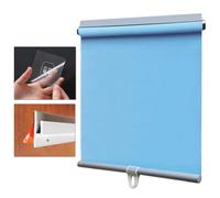 Roller Blinds Without Drilling,Full Blackout Roll up Shade for Windows,32-150cm Thermal/Uv Protection Roller Window Blinds,Easy to Lift,For Bedrooms,Kitchens,Baby Nursery,Blue-75x200cm(29.5x78.7in)