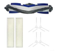 Roller Brush Side Brush Filter Kit For-Rowenta ZR740003 Explorer 60 Series, Robot Vacuum Cleaner Spare Parts, 1 Roller Brush, 2 Filters, 4 Side Brushes