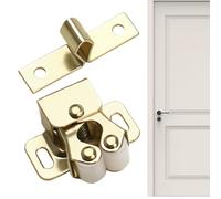 Roller Catch - Furniture | Double Roller Cabinet Latch - Pack of 10 Spring Loaded Door Latch for Wardrobe Hardware Replacement Vintage Antique Design Zinc Plated Silver Bronze Gold Accessories Heavy