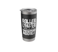 Roller Coaster Addict I Cool Roller Coaster Fan Design White Stainless Steel Insulated Tumbler