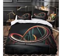 Roller Coaster Comforter Cover 3D Design Printed All Season 3 Piece Bedding Set Zipper dynamic Thrill Ride Quilt Cover Ultra Soft Machine Washable for Kids Teens Adults Women Youth King（220x240cm）