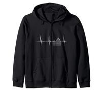 Roller Coaster Heartbeat EKG Pulsline Thrillseekers Zip Hoodie