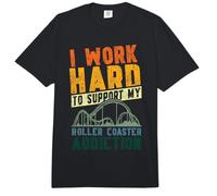Roller Coaster I Work Hard to Support My Roller Coaster Comfort Colors Adult Heavyweight T-Shirt