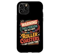 Roller Coaster Retro Vintage Warning This Person May Talk Case for iPhone 11 Pro