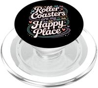 Roller Coaster Roller Coasters Are My Happy Place PopSockets PopGrip for MagSafe