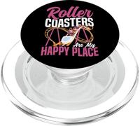 Roller Coaster Roller Coasters Are My Happy Place PopSockets PopGrip for MagSafe