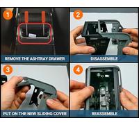 Roller Cover for Rear Ashtray Drawer for BMW 3 E46, Replacement Flexible Sliding Roller Blind