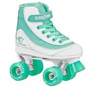 Roller Derby Firestar Youth Girl's Quad Roller Skates, White/Mint, Size 04