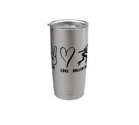 Roller Derby Girl Peace Love Roller Derby Stainless Steel Insulated Tumbler