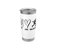 Roller Derby Girl Peace Love Roller Derby Stainless Steel Insulated Tumbler