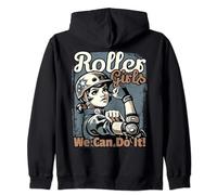 Roller Derby Girls Can Do It - Vintage Roller Derby Zip Hoodie