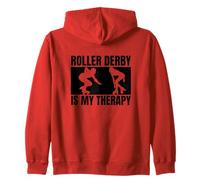 Roller Derby Is My Therapy Funny Roller Derby Zip Hoodie