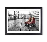 Roller Derby Skates Boots Framed Print | A2 Black Framed Wall Art | Ready to Hang | Modern Nature Picture | Living Room Bedroom Lounge Office