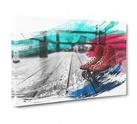 Roller Derby Skates Boots V2 Canvas Print | Gallery Wrapped 30mm Frame Wall Art | 30x20 inches | Ready to Hang | Modern Picture | Living Room Bedroom Lounge Office