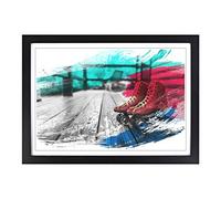 Roller Derby Skates Boots V2 Framed Print | A2 Black Framed Wall Art | Ready to Hang | Modern Nature Picture | Living Room Bedroom Lounge Office
