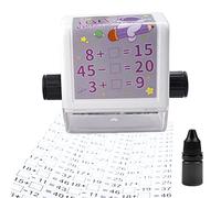Roller Digital Teaching Stamp Addition Subtraction Roller Stamp Within 100 Teaching Math Practice Questions Computational Toy Stamp for Home School Supplies Maths Fill-in-The-Blank Questions Stamp