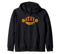 Roller Disco Outfit 70s Costume For Women Stay Groovy Zip Hoodie