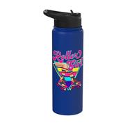Roller Girl Retro 70's 80's Skater Roller Skating Stainless Steel Insulated Water Bottle