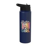 Roller Girl Skater Roller Skating 70s 90s 80's Roller Skates Stainless Steel Insulated Water Bottle