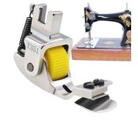 Roller Hemmer Presser Foot - Adjustable Sewing Machine Foot,Craft Accessories for Piping Knits Blind Embroidery Rolled Leather Work Gathering