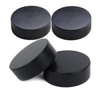 Roller Hockey Puck - 4X Ice Hockey Pucks Official Regulation Size, Vulcanized Rubber Disk, Standard Weighted Solid Polymer, Professional Competition Game Piece For High Density