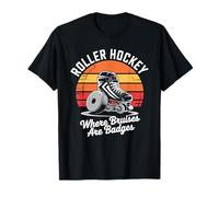 Roller hockey where bruises are badges Retro Skating T-Shirt