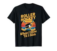 Roller hockey where I shine ‘til I slide Retro Skating T-Shirt