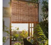 Roller Kitchen Blinds for Windows,Bathroom,Extra Long Reed Curtain, French Door Blinds, Outdoor Roll up Curtains Waterproof, Roller Shutter,Privacy Screen Sun Shade,for Garden Patio Drape, Easy Fit (