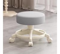 Roller Low Stool PU Leather Round Rolling Stool Floor Stool with Universal Caster Wheels for Home Fitness Sport Pedicure Stool