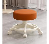 Roller Low Stool PU Leather Round Rolling Stool Floor Stool with Universal Caster Wheels for Home Fitness Sport Pedicure Stool