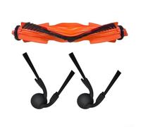 Roller Main Brush and Side Brushes Kit for Xiaomi S40 OV81 Robot Vacuum Cleaner, 1 Roller + 2 Side Replacement Brushes, Nylon Plastic Material, Easy Installation for Pet Hair and Dust Removal