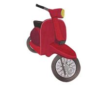 Roller Scooter Motorcycle - Iron On Patches Adhesive Emblem Stickers Appliques, Size: 21 x 11 cm