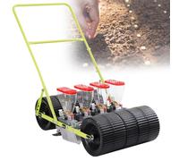 roller seeder, Hand PushManual Farmer Pushes Vegetable Planter Peanut Corn Bean , Adjustable Plant Spacing Spreader(4rows)