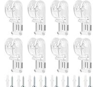 Roller Shade Clear Safety Chain Retainer - 8PCS Cord Guide Fixation Hook Set, Transparent POM Roman Roller Blind Chain Cord Fastener Clips with Screws, Bead Chainn Tensioner Curtain Accessorie