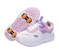 Roller Shoes Sneakers for Boys Girls,Retractable Outdoor Sports Shoe,Kids Trainers Roller Skates Shoes with Wheels,Comfort,Multifunction,for Children's Park Sports Walking Purple