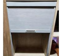 Roller Shutter Cabinet Door, Easy Open ABS Tambour for Kitchen Cabinets and Appliance Garage, Includes Rails Handle, 18x26in