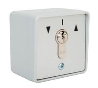 Roller shutter metal surface mount key switch 2-position, push button actuator ON-OFF operation silver