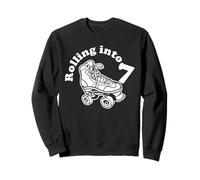 Roller Skate Rolling Into 7 Sweatshirt