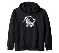 Roller Skate Rolling Into 7 Zip Hoodie