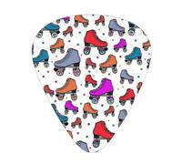 Roller Skates Colorful Print Guitar Picks,12 Pack Guitar Plectrums Thin, For Bass Electric Acoustic Guitars Ukulele